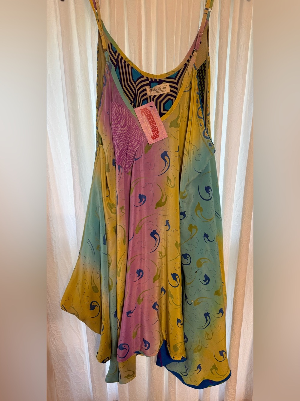 KANTHA BAE SILK Moonchild Mini Dress Reversible Free Size NWT - Picture 3 of 6